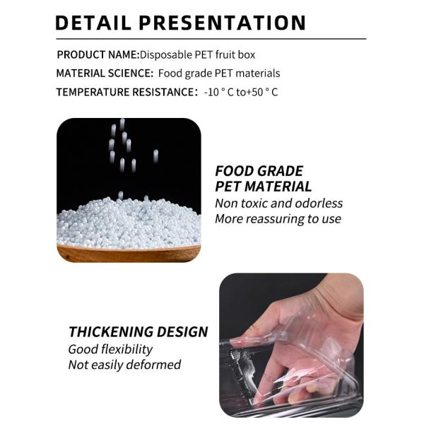 Clear Disposable Plastic Food Containers Hinged Lid Box For Cake Pastries