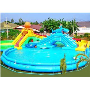 Customized Inflatable Water Parks Swimming Pool Slides For Land