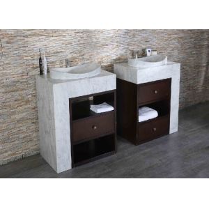 Quality Double Solid Surface Countertops , Marble Vanity Tops Surface Polished for sale