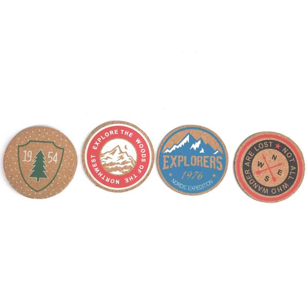 Dia8in Full Color Natural Cork Coasters Placemat Printing 5000pcs Fadeless