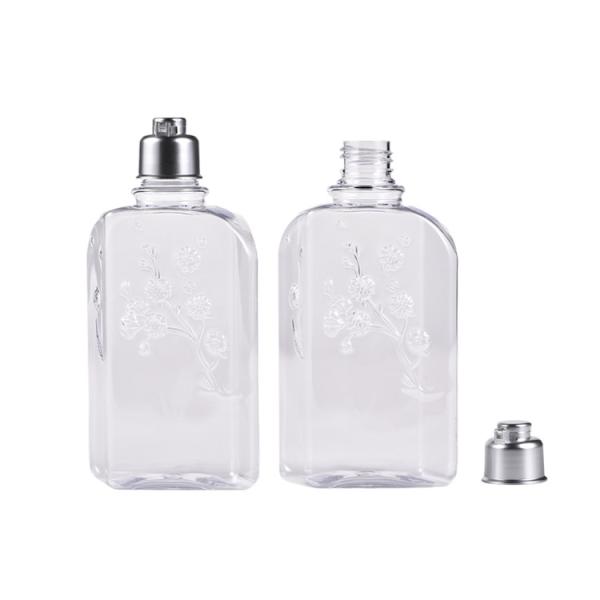 Tassel Unique Design 250ml Flower plastic shampoo bottles With Bell Shape Flip Top Cap
