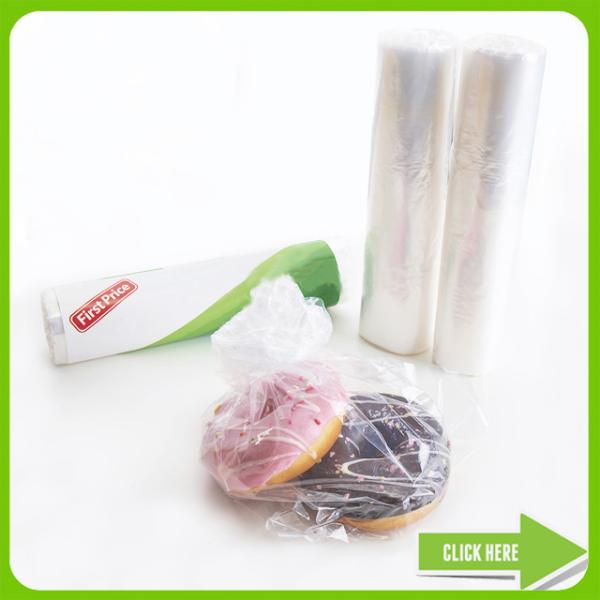 Customized Flat Food Grade Plastic Liner , Supermarket Plastic Bags Roll