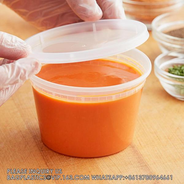 Plastic Deli Containers With Lids, Slime, Soup, Meal Prep Containers Stackable Leakproof Microwave Dish