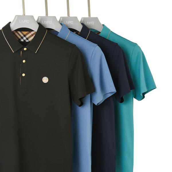 Customized Colors Mens Seamless Polo T Shirts with Anti-wrinkle Fabric and 100% Cotton