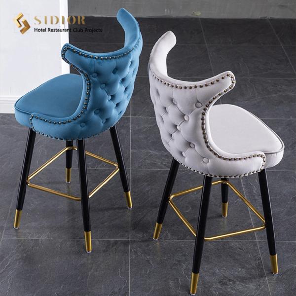 Leather Modern Upholstery Contemporary Bar Chairs Low Back 110cm Height