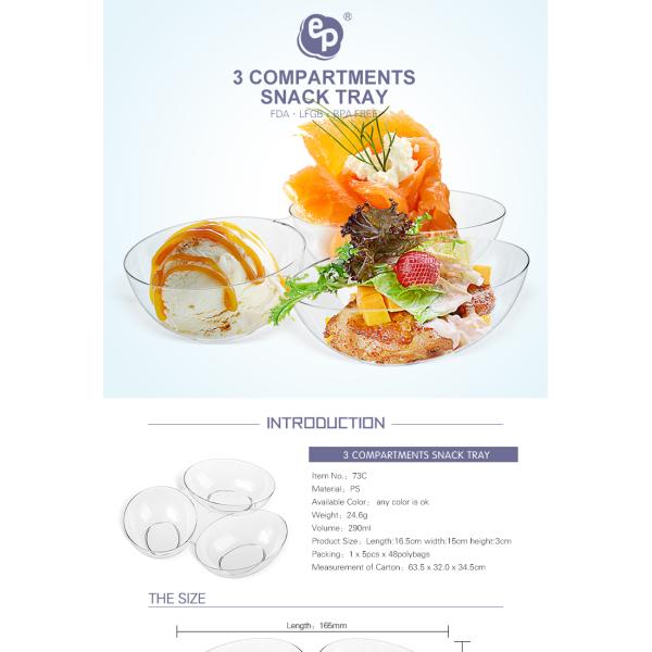 2019 New style 3 compartments clear plastic tray nut fruits tray