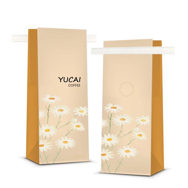 500g 1000g Coffee Packaging Bags Custom Printed Flat Bottom 200mic With Tin Tie / Valve