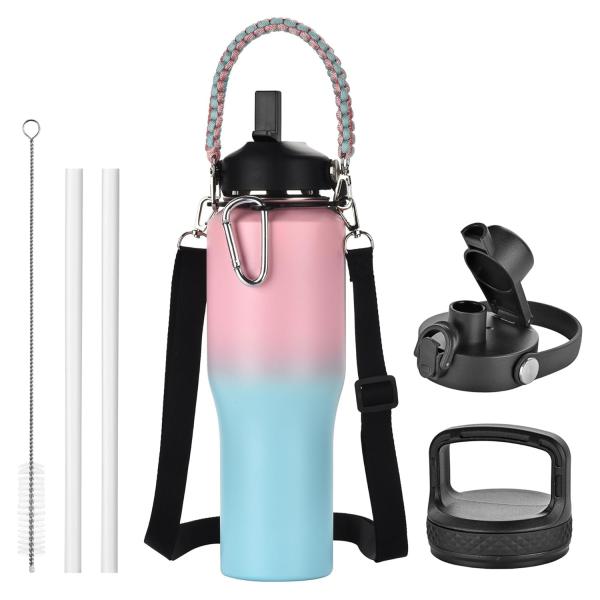 32oz Insulated Water Bottle Hot Water Cup Electric Travel For Temperature Control