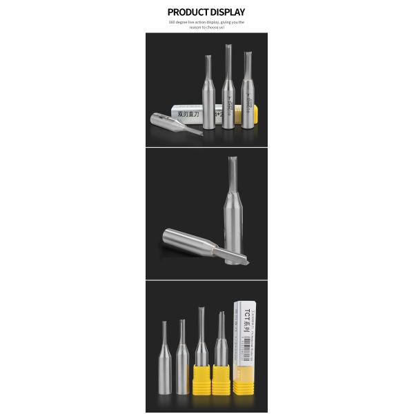 Customized Cheap Price 1/2 12mm Shank TCT Two-Edged Straight Bit Router for CNC Wood Working Cutting Bit