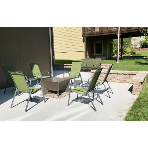 Portable Outdoor Wood Burning Square Geometric Corten Steel Fire Pit