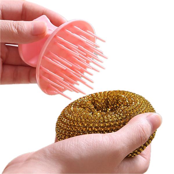 Handle Dish Brush with Stainless Steel Scrubber