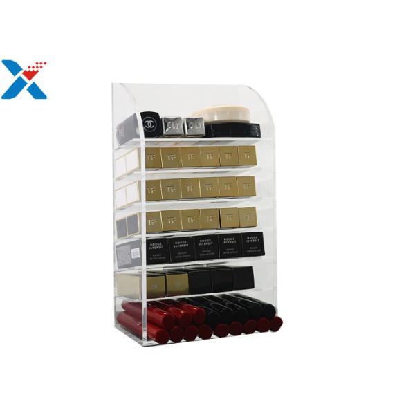 Large Acrylic Cosmetic Display Stand , 6 Layer Acrylic Makeup Display Stand