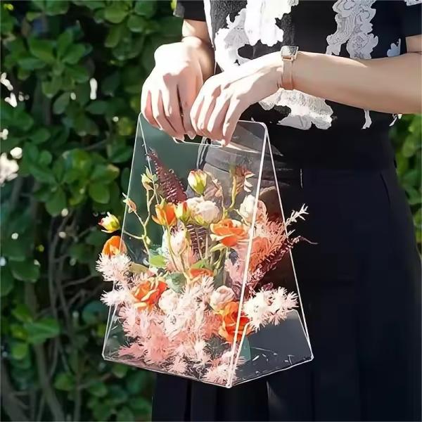Clear PVC Pet Custom Flower Box For Graduation Bouquets Transparent Packaging