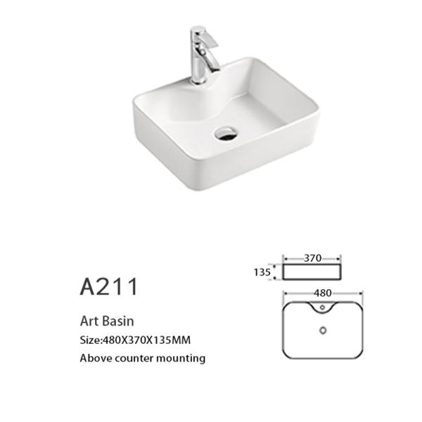 1280° High-Temperature Firing Rectangular Casual Wash Hand Basin Bathroom Sinks
