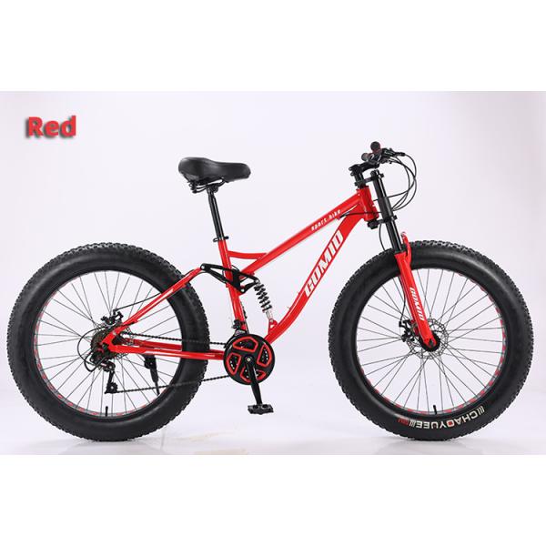 26 Inches Snow full suspension Mountain Bike Big Tire fat Bicycle with carbon steel Frame Material Customizable