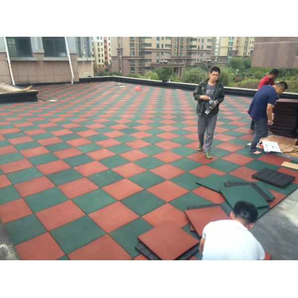 30mm 35mm Outdoor Playground Mats High Density Rubber Tile Flooring