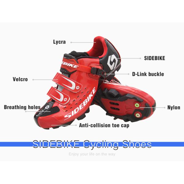 Self - Locking Red Mountain Bike Shoes Light Weight Fit Wide Range Of Foot Shapes