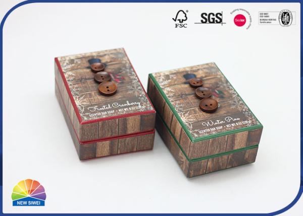 Buy Snow Man Soap Rigid Shoulder Box With Button Matte Lamination at wholesale prices