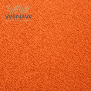 China Competitive Price Orange PVC Synthetic Leather Breathable  Durable luxurious property auto upholstery leather on sale