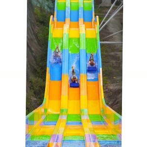 Attractive Racing Water Slide Rainbow Theme Park Equipment Oxidation Resistant