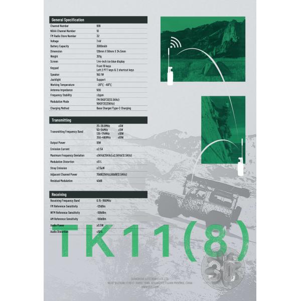 10W Output Power Multi Band Walkie Talkie Frequency Range 25-29.8MHz / 50-54MHz / 136-174MHz for Communication