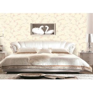 Low Flammability Soundproof PVC Contemporary Wall Coverings Flower Pattern