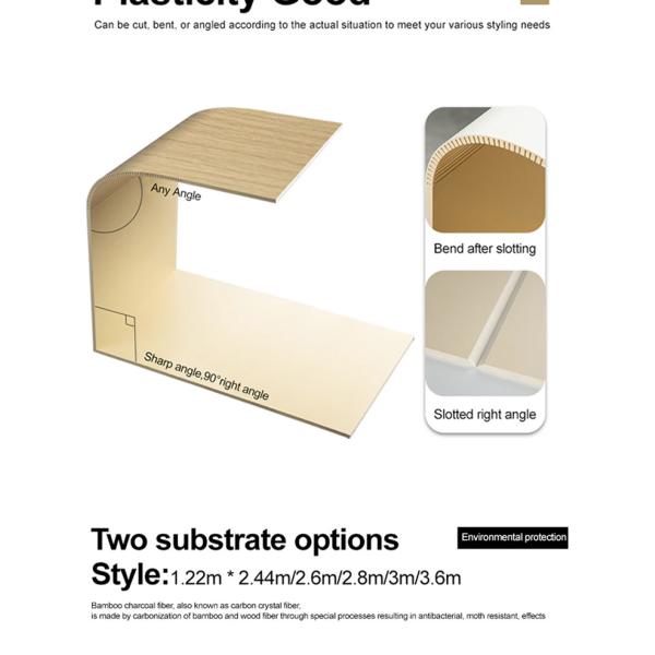 Interior Decorative Bamboo Crystal Panels Wood Grain Bamboo Charcoal Wood Veneer Panels