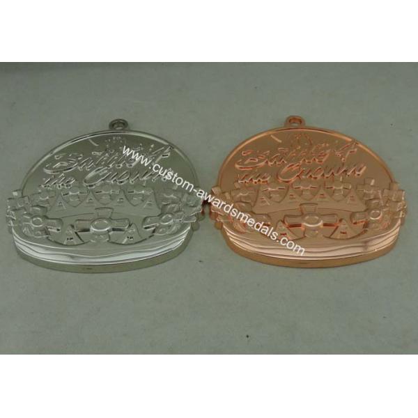 Copper Plating Die Cast Medals Zinc Alloy 3D Karate Medals Without Enamel