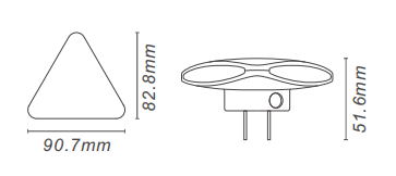 0.28W 220V LED PIR Sensor Night Light 3 Face ON OFF Version