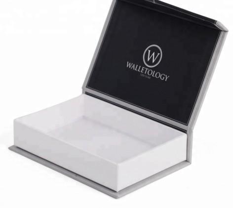 Buy Custom Black Rigid Cardboard Paper Packaging Magnetic Flap Closure Gift Box at wholesale prices
