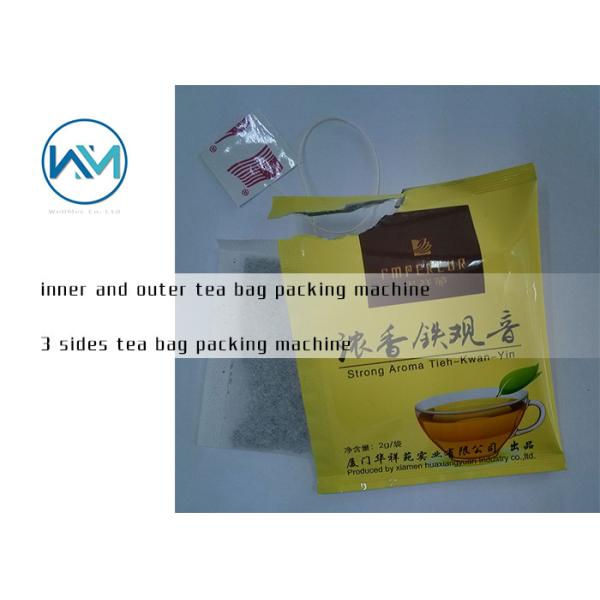 3 Side Sealing Filter Paper Inner and Outer Tea Bag Packing Machine with Thread