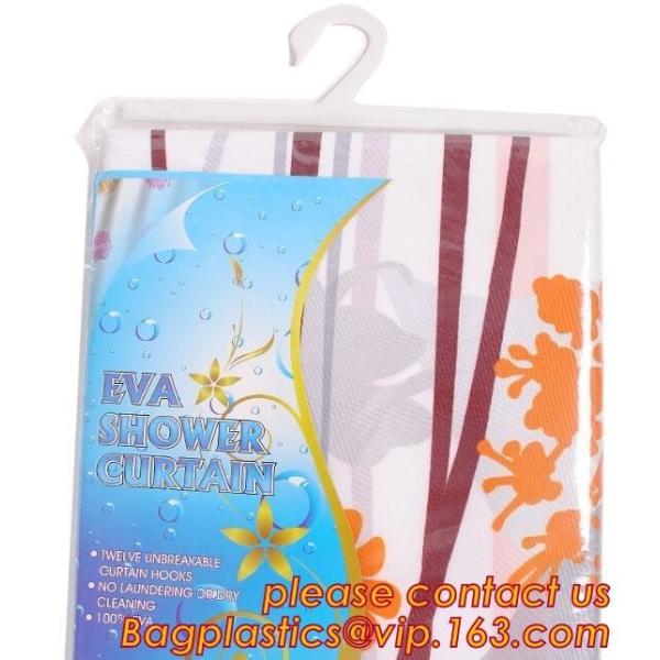 Transparent 3D Shower Curtain With Magnet, Quality Plastic Bathroom Shower