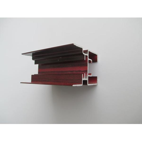 Double Glass Wood Grain Aluminum Profile , Aluminium Trim Profiles For Folding Doors