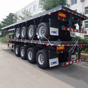 Quality WABCO Brake 80Ton 4 Axle 50mm JOST Flatbed Semi Trailer for sale