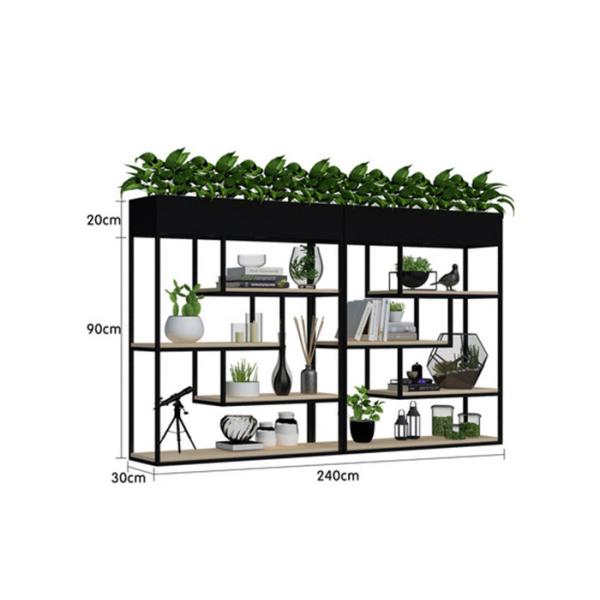 Delicate Balcony Flower Pot Shelf , Plants Metal Garden Shelves Multi Functional Fence