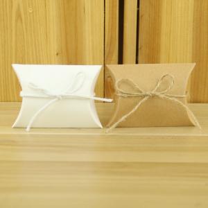 Quality Biodegradable Bow Tie 250g Double Kraft Paper Food Pillow Box for sale