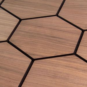 Hexagonal Akupanel soundproof medium-density fiberboard wood veneer wall panel