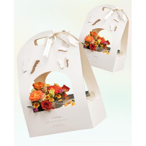 Custom Logo Hand Gift Butterfly Box for Creative Wedding Flower Basket Packaging