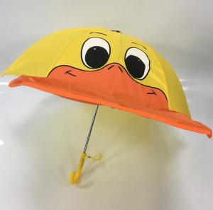 Quality 18 Inches Manual Open Cute Cartoon Duck Umbrella Waterproof Polyester for sale