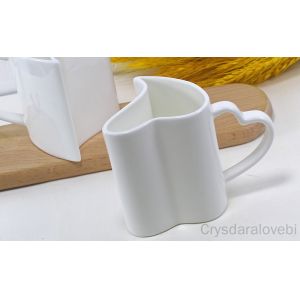 Fine Bone Lover Thermal Cup Novelty Espresso Cups Heart Shaped Porcelain Cup