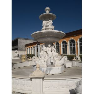 Stone carving fountain white marble carving sculpture,stone carving supplier