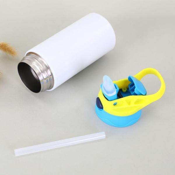 Kids Sublimation Tumbler 12oz Sublimation Kids Water Bottle With One-Click Pop-Up Straw Lid And Handle Stainless Steel Insulated Sublimation Kids