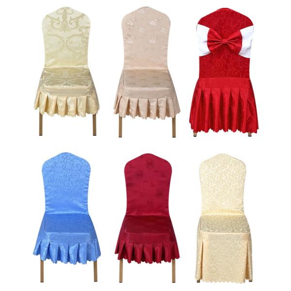 Jacquard Polyester Hotel Wedding Banquet Chair Covers