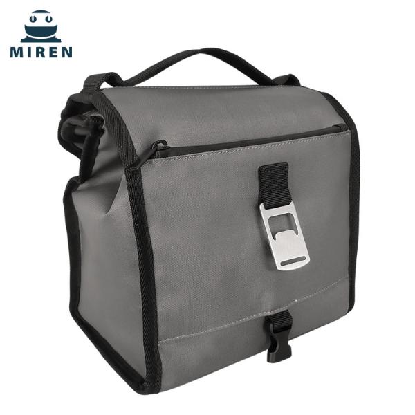 Reusable Folding Insulated Cooler Bag 6L Dark Grey Color For Food Preservation