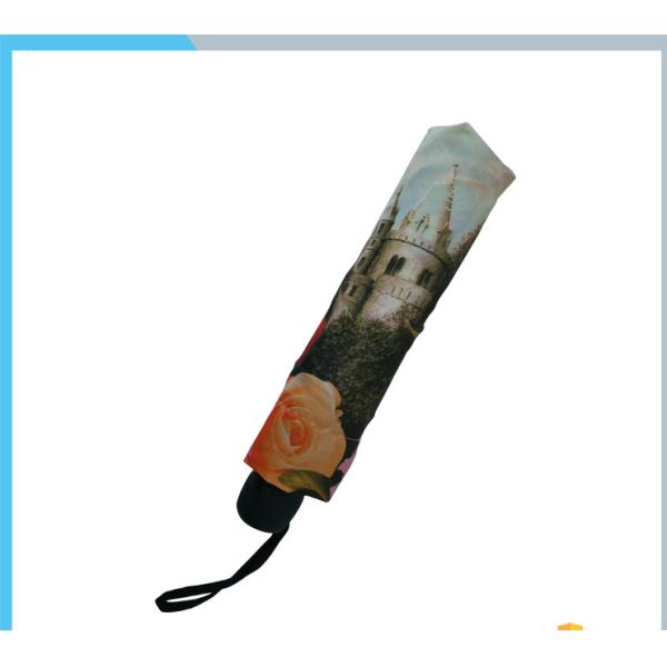 Gift Compact Foldable Auto Open Umbrella For Adults , Self Fabric Pouch