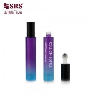 Quality GB1-15ml  Customized Roller Bottle for Essential Oil Gradient Purple Blue Colored Roll On Container for sale