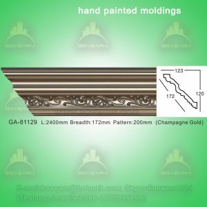 Fashion carved pu crown moldings cornice molding