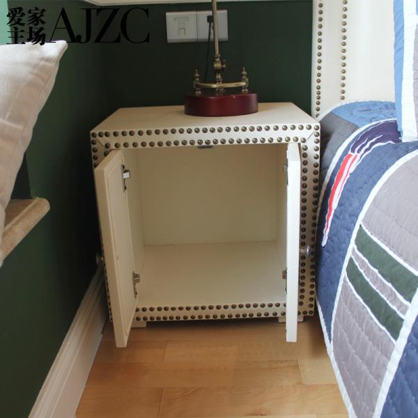 Bedroom Furniture Cabinet White Leather Bedside Table