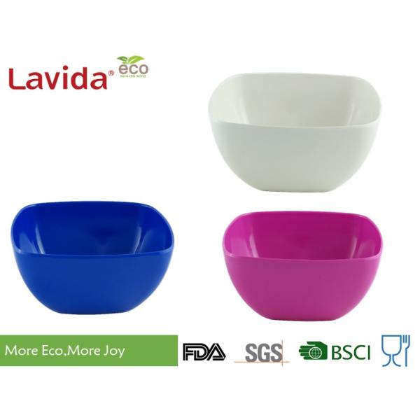 Trendy Square Shape Melamine Plates Bowls , Decal Printing Melamine Soup Bowls