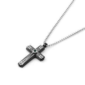 Minimalist men's cross pendant hip-hop niche trend personalized stainless steel
